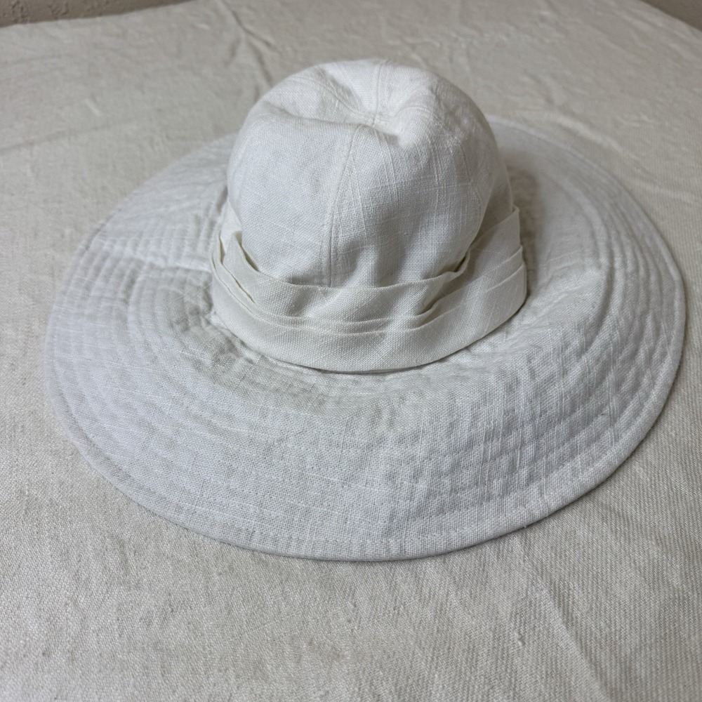 Flora Bella Womens Wide-Brim Floppy Hat Linen Blend Adjustable Coastal Garden